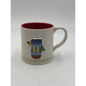 Anthropologie Monogram Letter ‘H’ Bundled Up Mitten Winter Mug Coffee Tea Cup